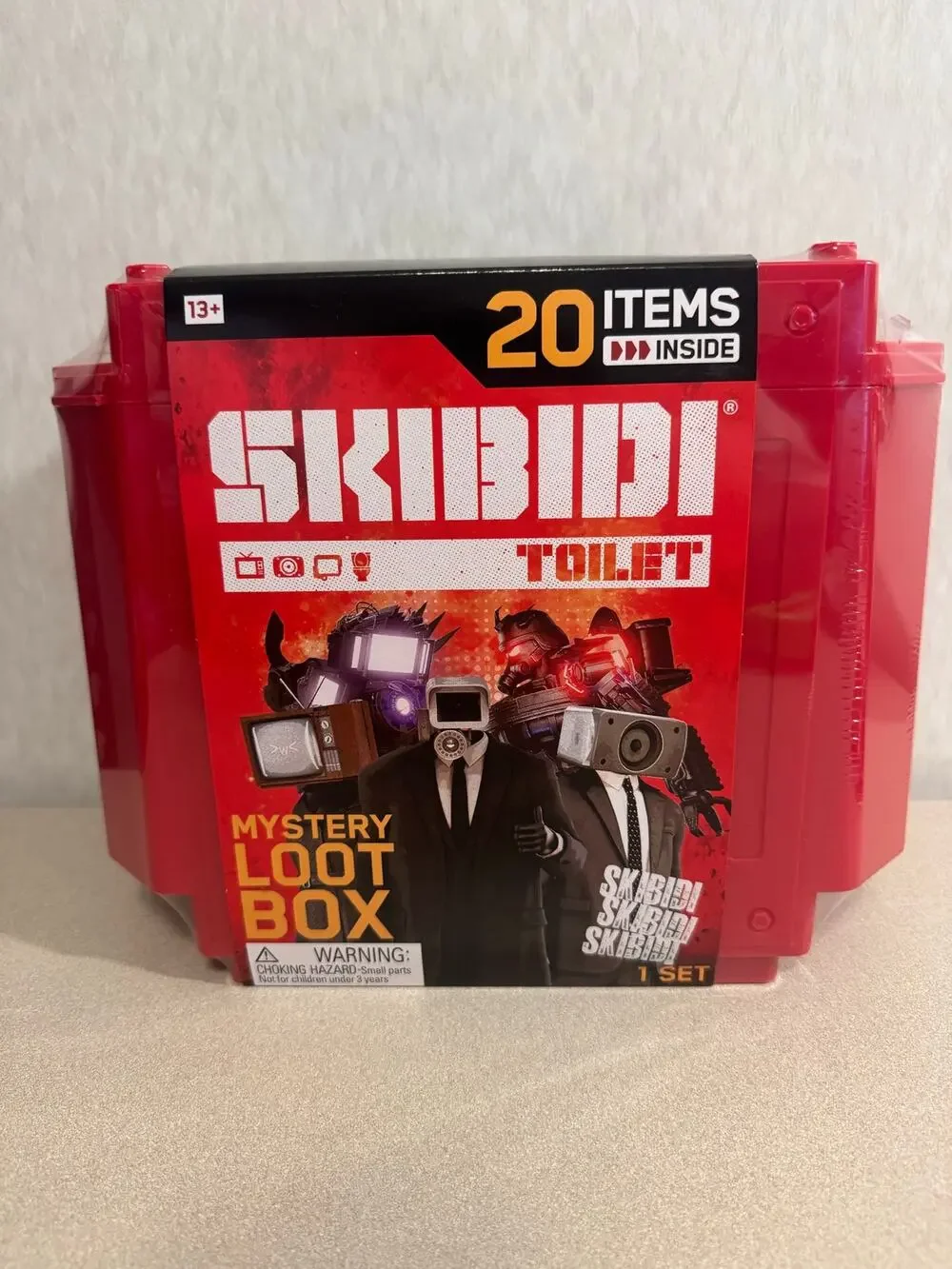 Bonkers Toys Skibidi Toilet Mystery Loot Box 20 Surprises Red Crate New